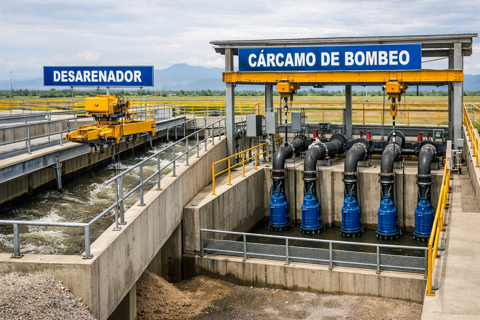 Desarenador y Cárcamo de Bombeo